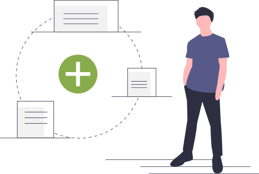 Man pulling out files